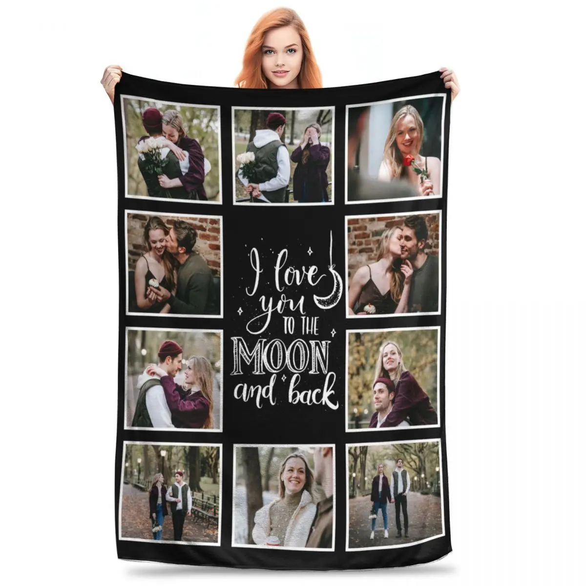 Customized Personalized Blanket Upload Pictures DIY Flannel Blanket Customized Warm Photos Soft Warm Couple, Valentine's Day