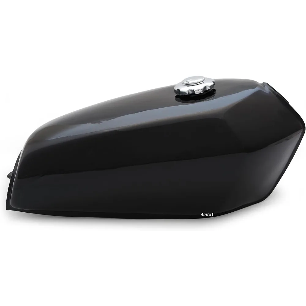 Black Motorcycle Gas Tank - 2.4 Gallon 9L Capacity for Cafe Racer Style Bikes