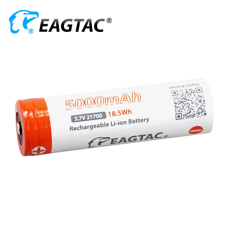 EAGTAC 21700 5000mAh 3.7V Protected Li-ion Battery (10A / 15A discharge) 21700 Protected Battery