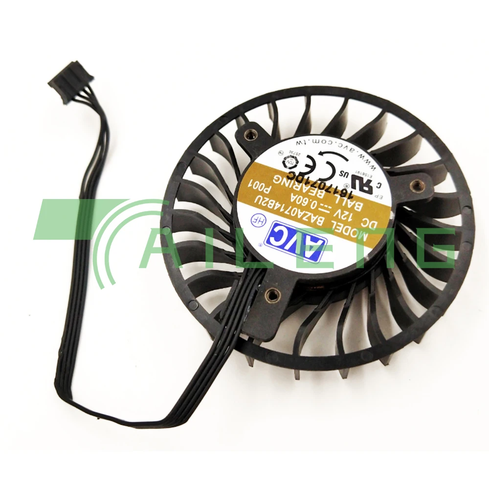 BAZA0714B2U New For AVC DC 12V 0.6A Four Lines VGA Cooling Fan For P4000 M4000 Graphics Card