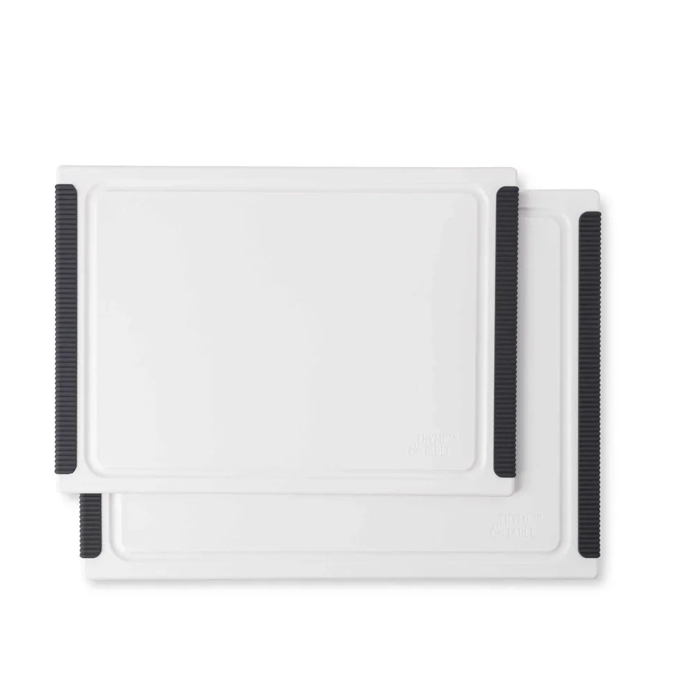 2-Piece Poly Cutting Board Set with Non-Slip Grips Juice Wells Blade-Friendly Surface Lightweight Durable Kitchen Tools