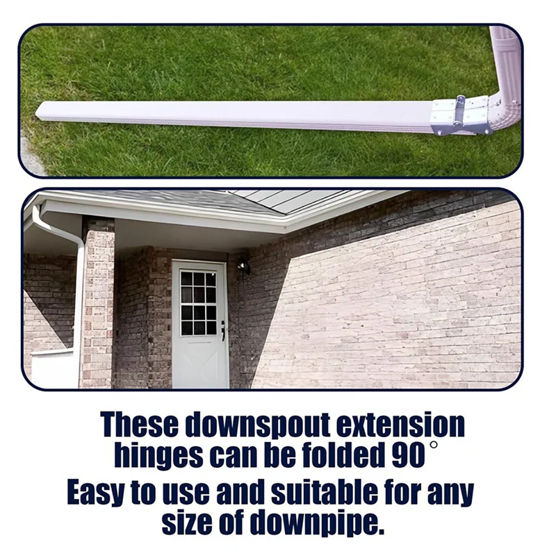 M11K-8 Pack Gutter Downspout Extensions Gutter Hinges Downspout Extension For Rectangle Or Square Downspout