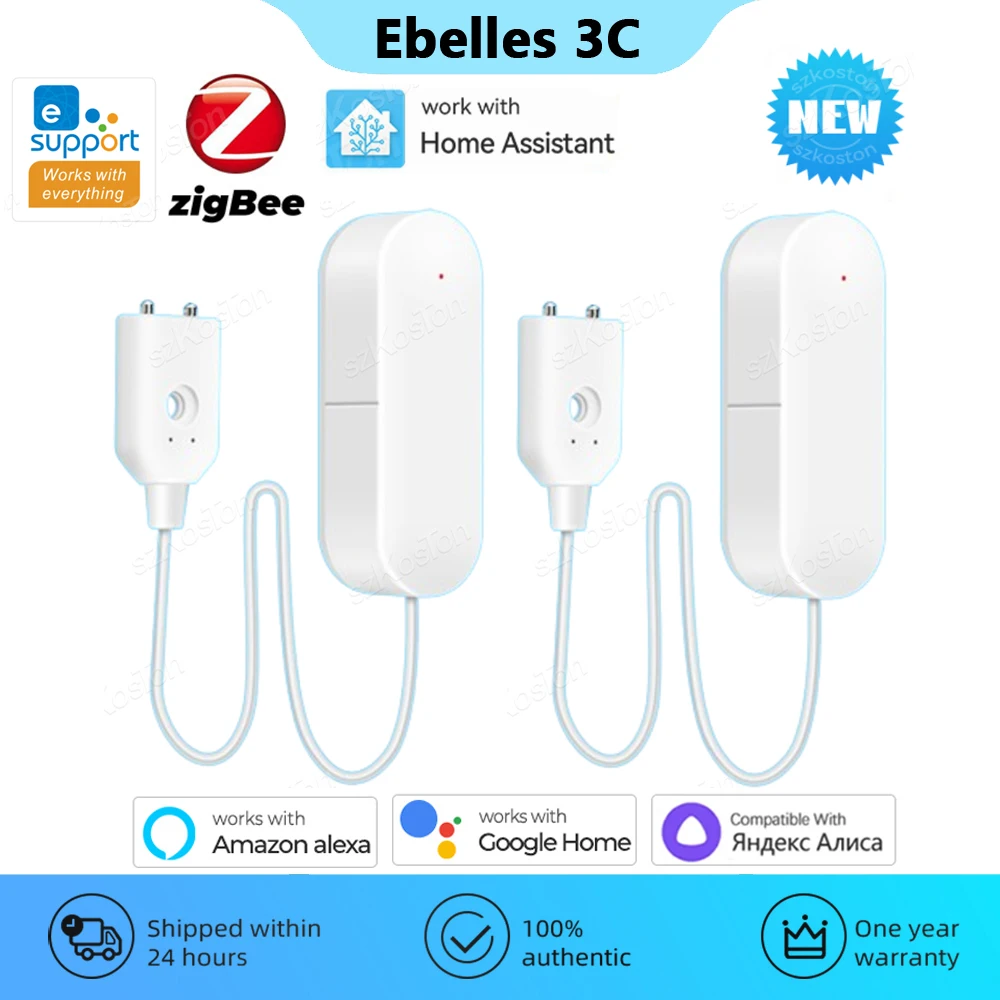 eWeLink APP Water Leak Detector Smart Home Zigbee Leakage Sensor Security Protection Works with Home Assistant Zigbee Gateway