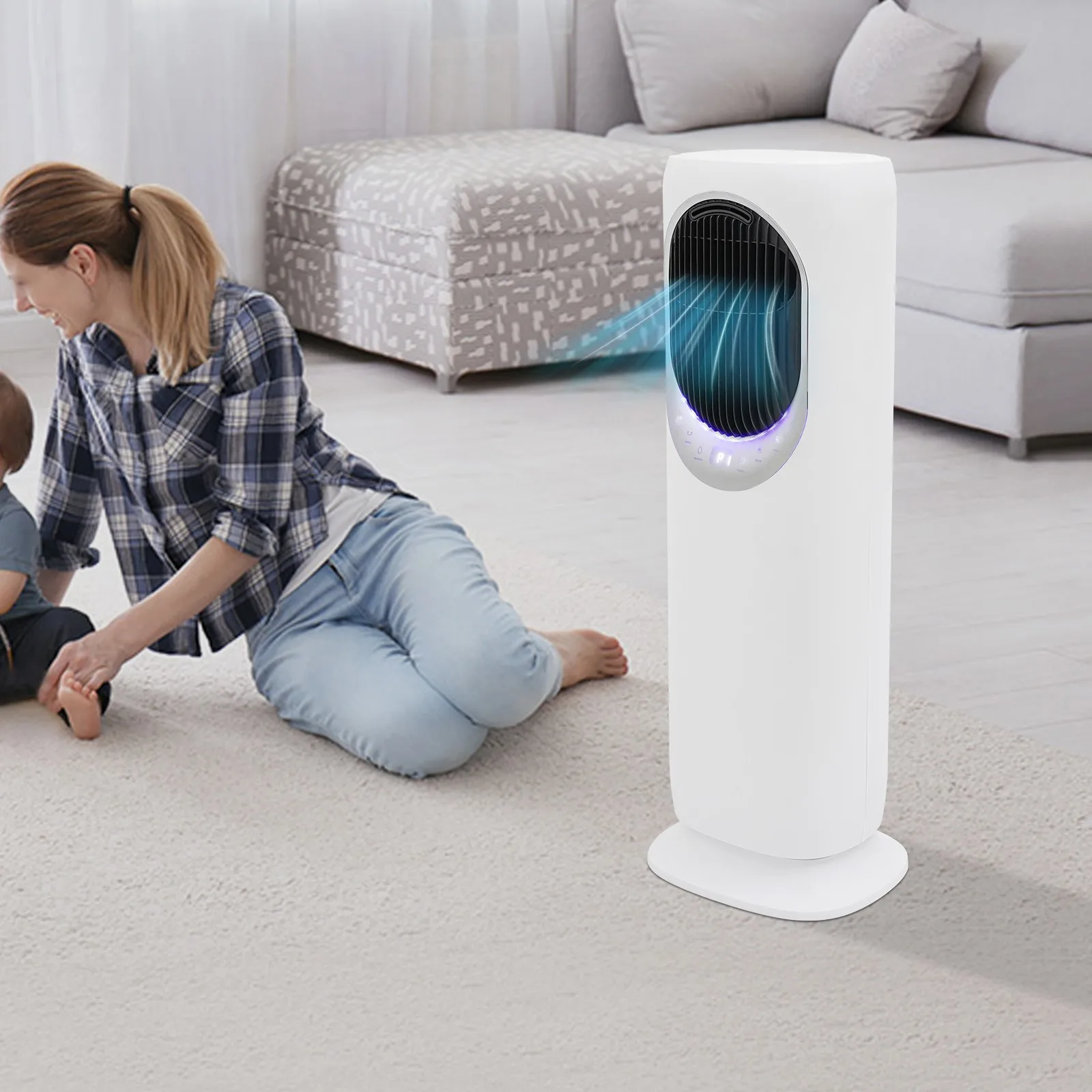 Dual-purpose Heating & Cooling Air Conditioner Fan Standing Fan and Heater Combo