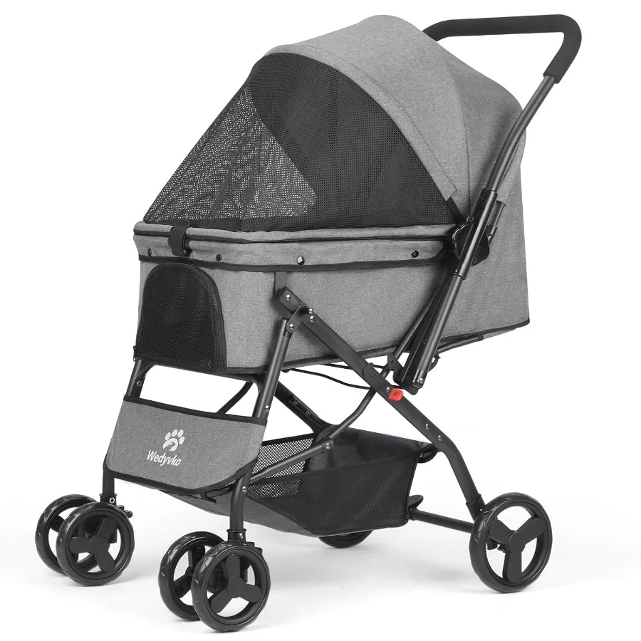 Pet Dog Stroller Dog Cat Jogger Strollers with Reversible Handle Foldable Puppy Travel Stroller for Medium Small Dogs Cats 44lb
