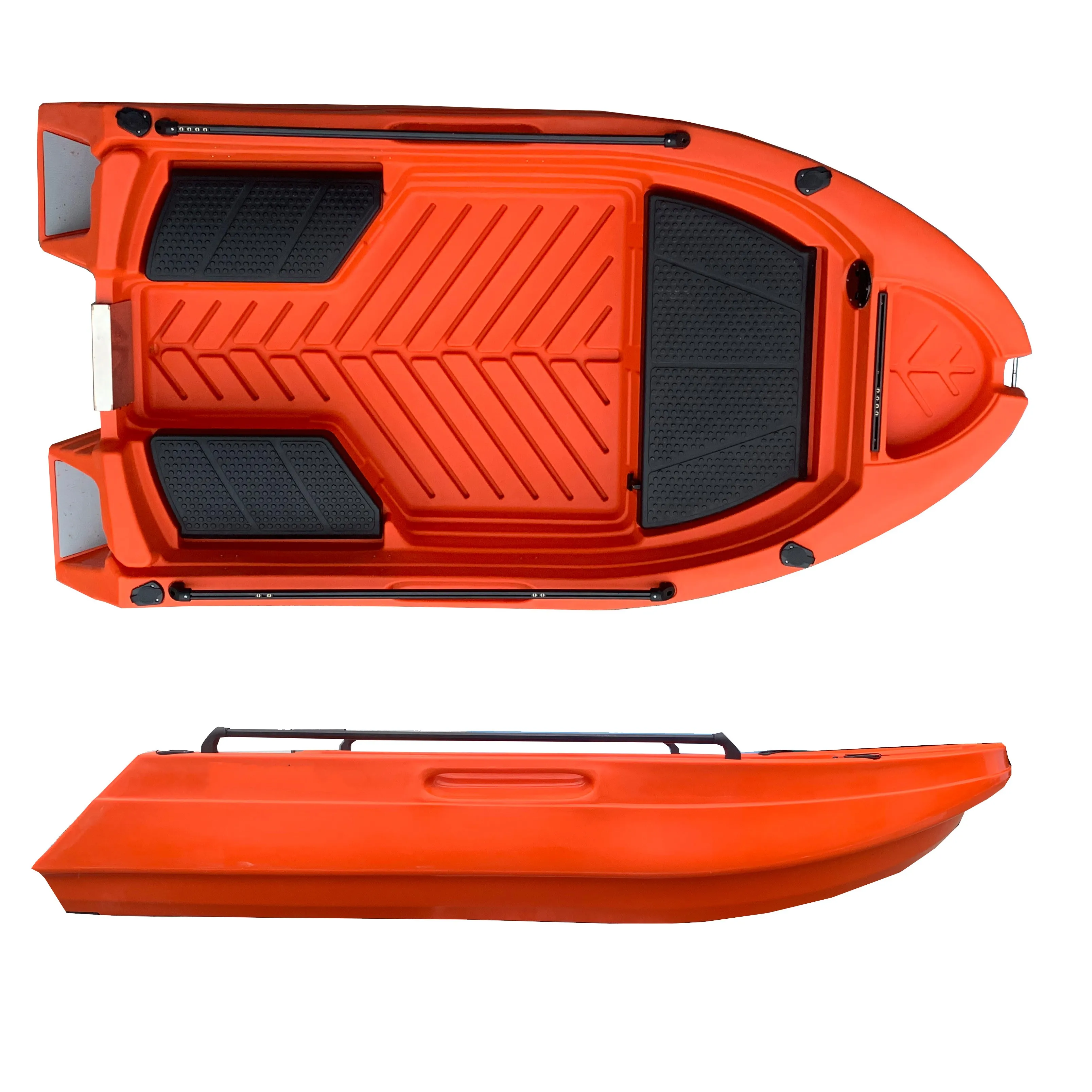 Manufacturer 3meter Plastic Boat 2-3 Person Poly Motor Boat Yacht Fishing Boat Install Steering Wheel