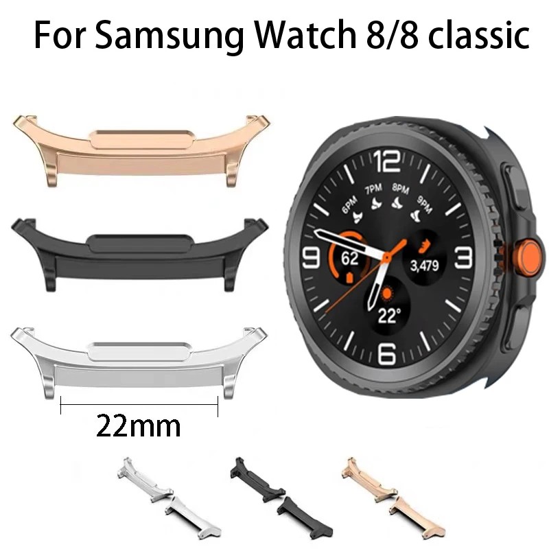 2Pcs Stainless Steel Connector for Samsung Galaxy Watch 8 Classic Watchband Adapter Galaxy Watch 8 40mm 44mm 22mm Band Width