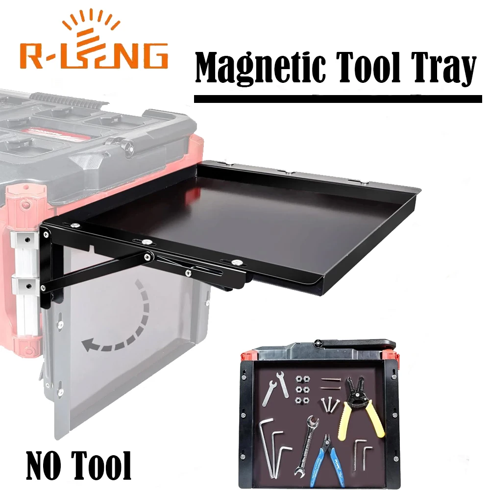 Folding Magnetic Table Fits for Milwaukee Packout Toolbox Powerful Magnetic Tool Tray Side(Tools are not included )