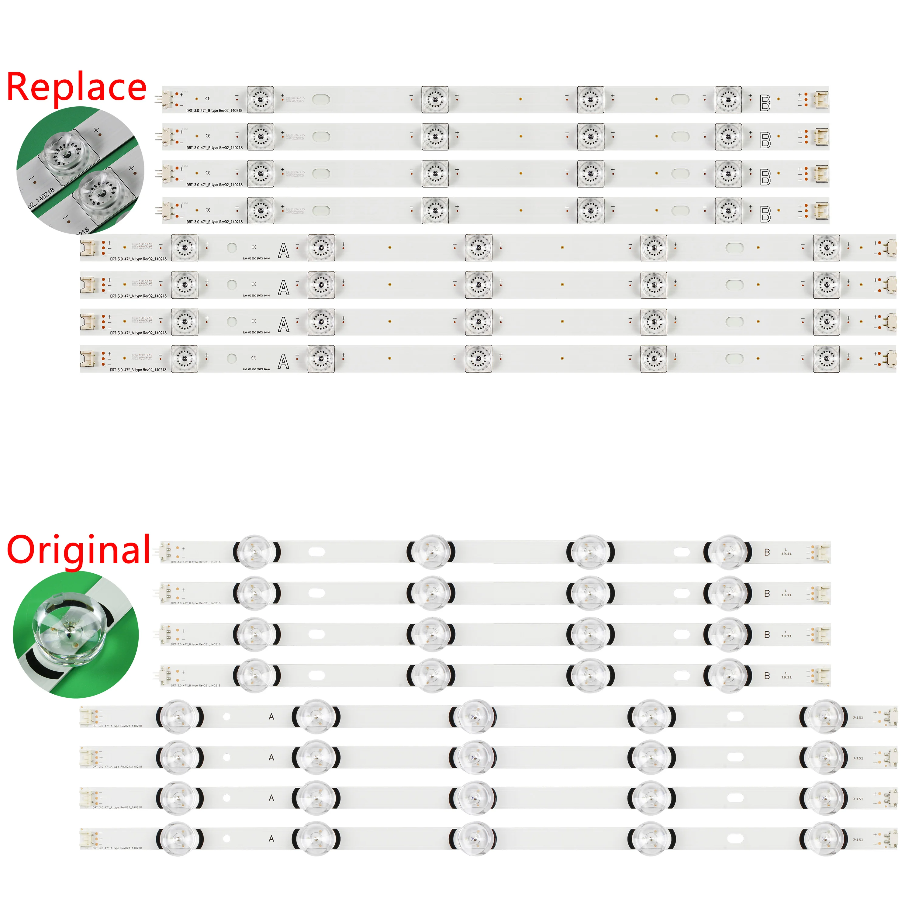 8 pcs/set LED strip For 47"TV innotek DRT 3.0 47" 47LB6300 LC470DUH 47LB5700 47LB656V 47LB6000 47LF551C 47LY760H 47LY761H