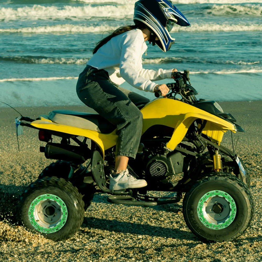 2pcs 10 Inch ATV Wheel Covers Plastic Rim Caps Off-Road Protectors Durable Waterproof ATV Hub Trim Accessories Tire for Sand