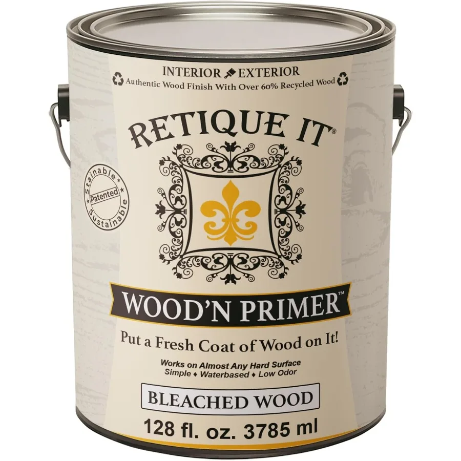 Wood'n Primer Paint it then stain it Stainable Wood Fiber Paint Bleached Wood XLarge for Interior and Exterior Wood Surfaces Pr