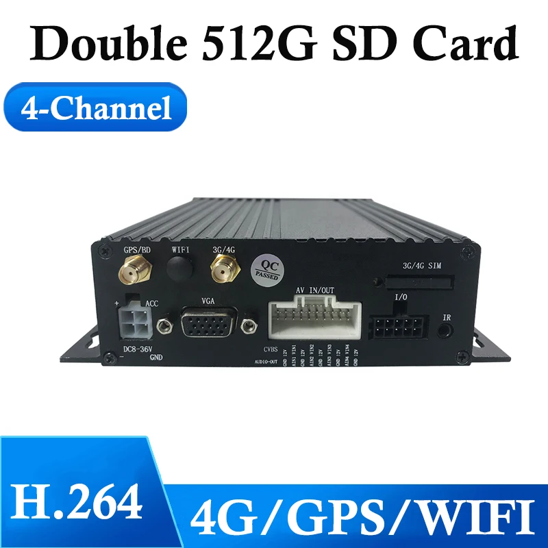 H.264 4-Ch Mobile DVR GPS Digital Video Recoder For Bus Truck Car Black Box