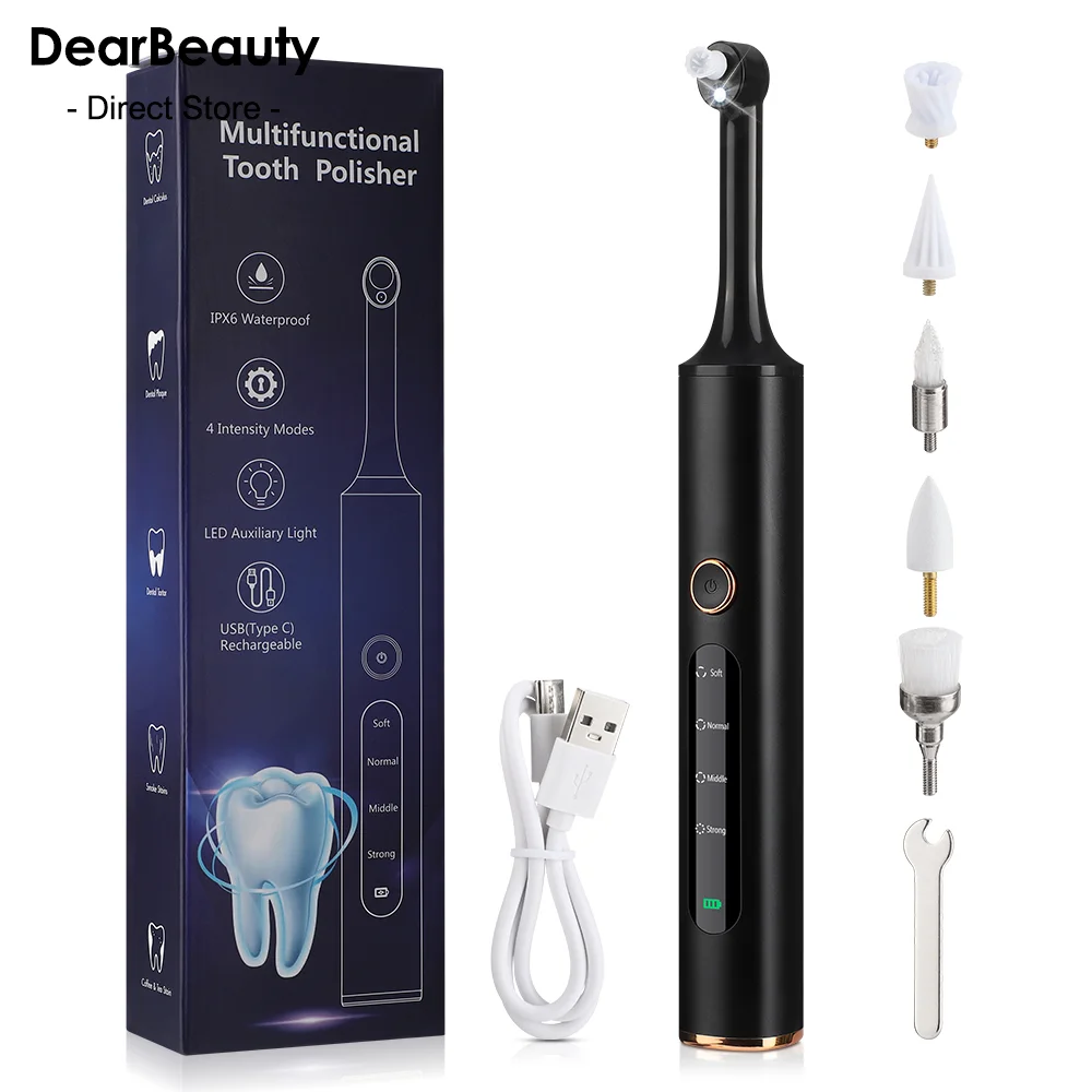 Electric Tooth Polisher 4 Modes Dental Tartar Remover Plaque Stains Cleaning Teeth Whitening Cleaner Tool Calculus Removal
