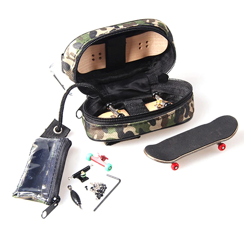 Professional Army Green Finger Skateboard Storage Bag Fingerboard Bags Adult Novelty Finger Board Toy's Box Fingerboard Parts