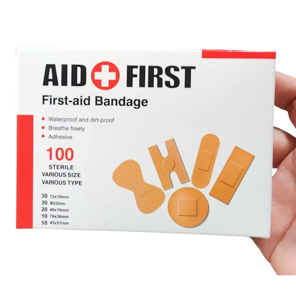 100Pcs Multi Size Adhesive Bandage Patch Irregular Tape Waterproof Wound Plaster Surgical Basics Knuckle Finger Tip Wound Strips