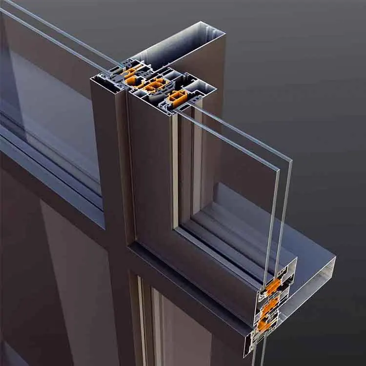 Customization Hot Selling Glass Facade Building Aluminum Curtain Wall Suppliers Structural Aluminum Profile for Curtain Wall