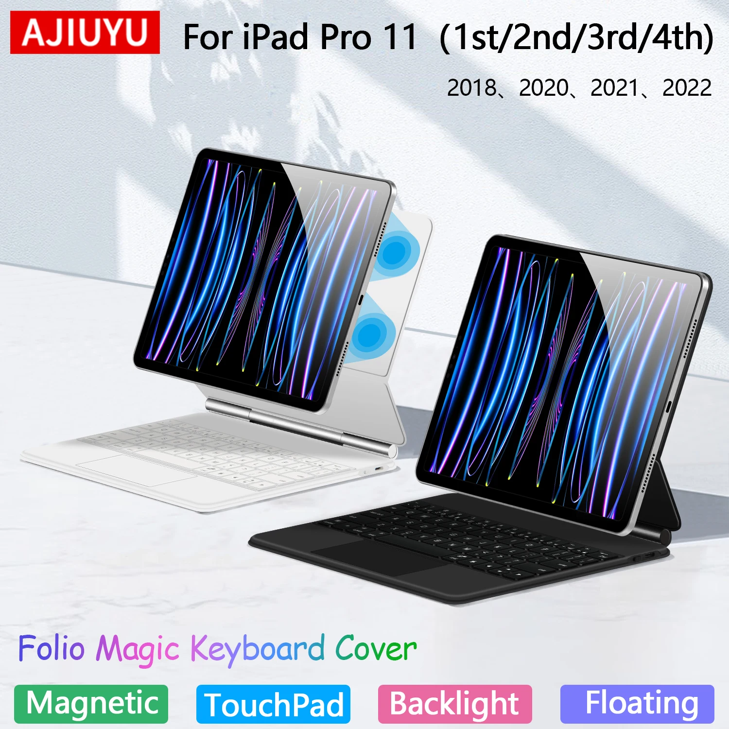 Magic Keyboard For iPad Pro 11 Inch 4th 3rd 2nd 1st Generation 2022 2021 2020 2018 Case Smart Keyboard Cover TouchPad Backlight