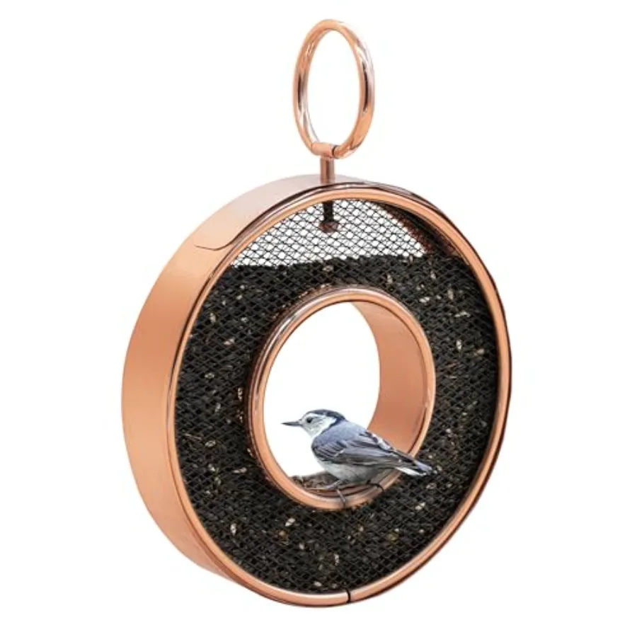 Fly-Thru Pure Copper Bird Feeder with Mesh