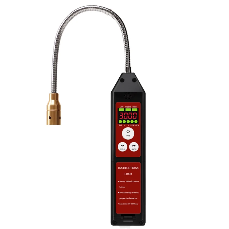 ABKI-Combustible Gas Leak Detector Sound Alarm LD610 Methane C4H10 H2 Gas Tester 100-9999Ppm
