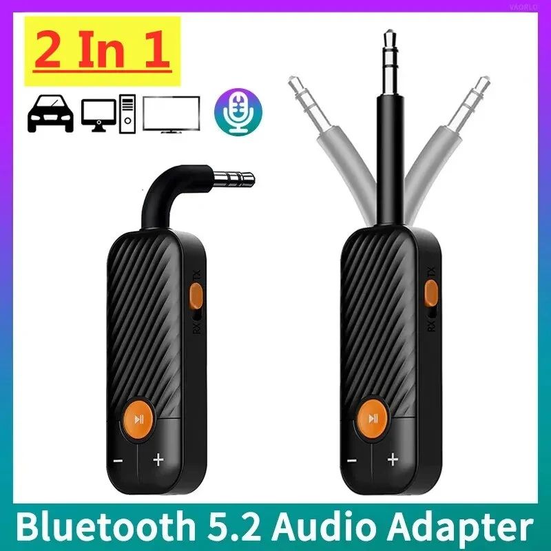 2 in 1 Wireless Bluetooth 5.0 Transmitter Receiver Chargable Audio Adapter For TV PC Car Headphone Speaker 3.5mm AUX HiFi Music