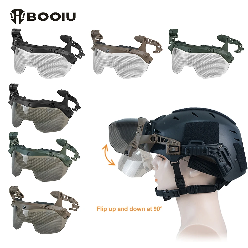BOOIU Tactical Helmet Wendy 3.0 OP Goggles Anti fog Riot Wendy Guide Rail Multi-angle Glasses Outdoor Protective Goggles