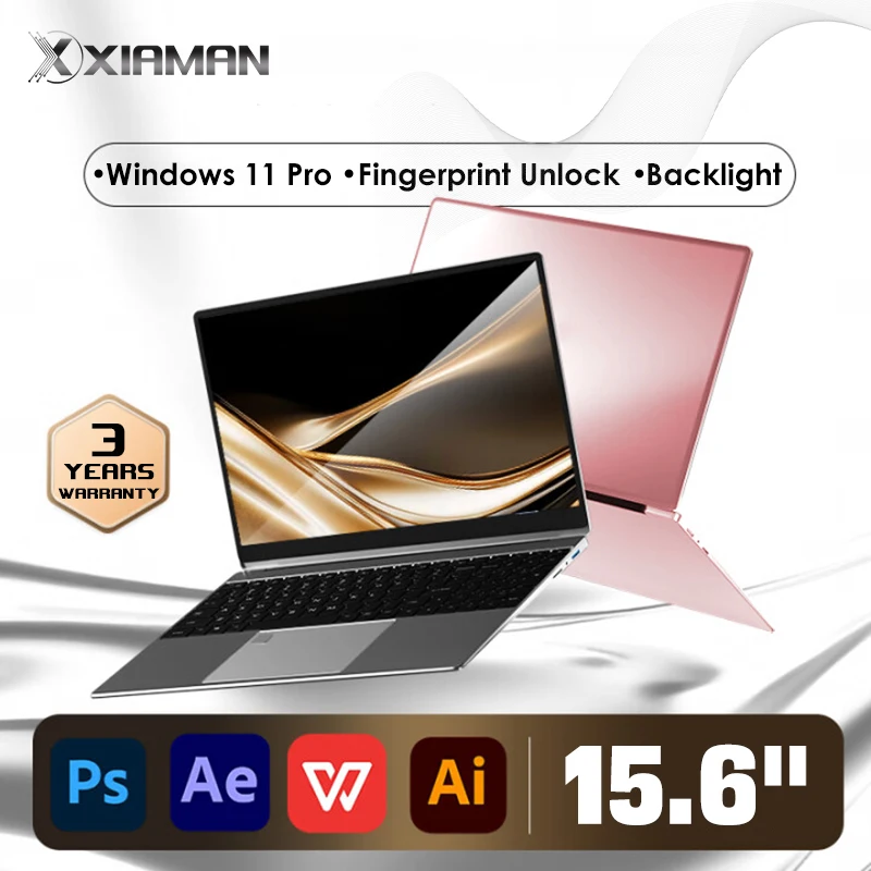 15.6" Laptop Computer Intel Celeron N5095 Notebook PC Gamer 16GB RAM 1TB 2TB SSD Office Study PC Windows 11 Pro 1080P Laptops