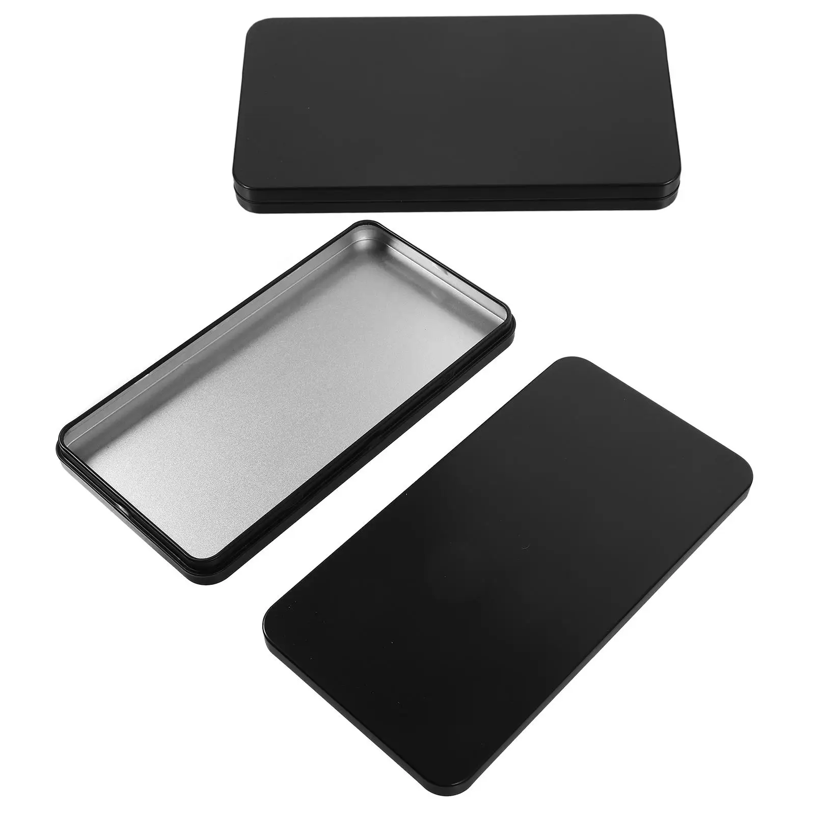 2 Pcs Metal Storage Box Organiser Stackable Small Boxes Candy Containers with Lids