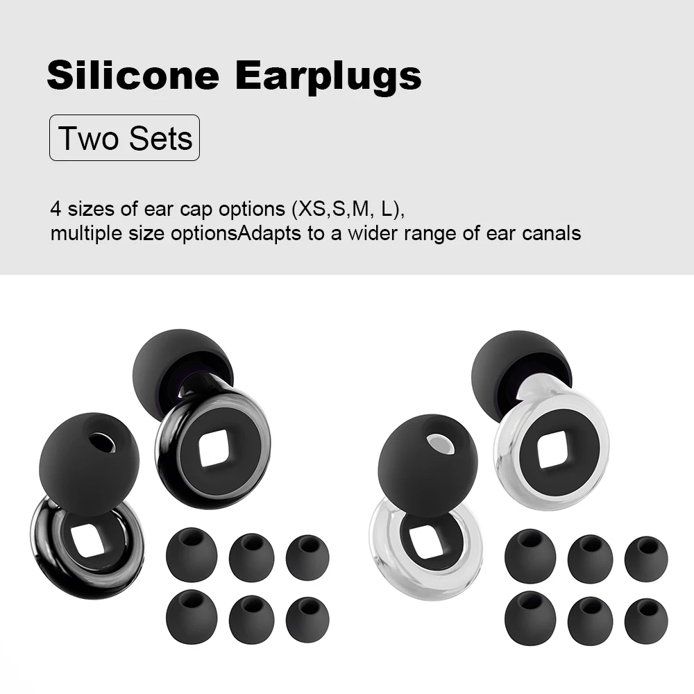 HUAK 2sets High-Fidelity Silicone Earplugs  + Mute Extra Coverag – Reusable Motorcycle Noise Cancelling for Riding, Swimming