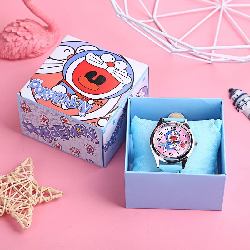 Disney Doraemon Children's Watch Cartoon Anime figure The Avengers Spiderman Mickey kids Watch gift with box Random dial pattern