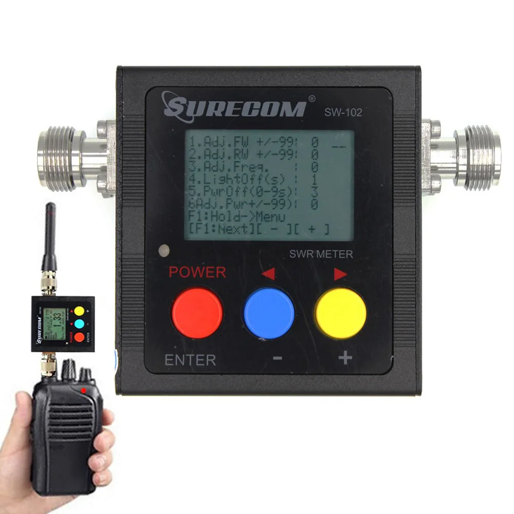 Surecom SW-102 SW102 120W VHF UHF 126-525Mhz Digital Antenna Power SWR Meter VSWR N-J Connector Frequency Counter Power Meter