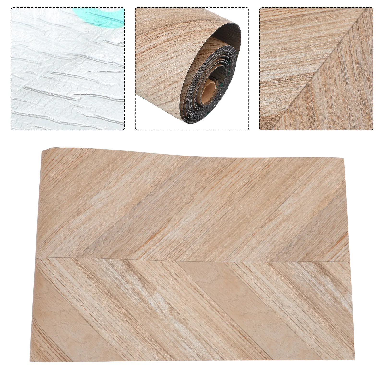 Peel and Stick Vinyl Flooring Roll 9.8ft X 23.5in Self Adhesive Floor Tiles for Supermarket Office Home Low Maintenance Wood