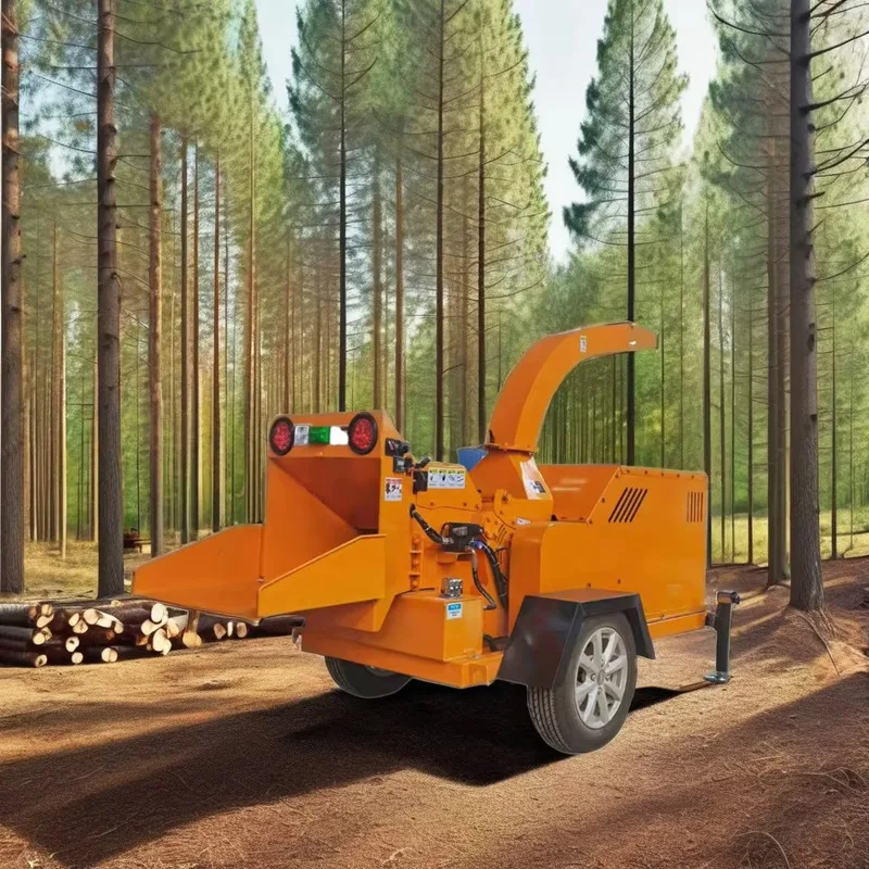 Wood Grinder Crusher Tree Branch Crusher Chipper Garden Tree Leaf Branch Chipper Shredder With 32hp diesel Engine