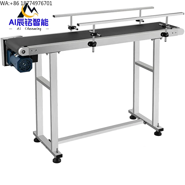 PVC Belt Conveyor Electric Double Guardrail in Stainless Steel Industrial Transport Equipment for Production Line System