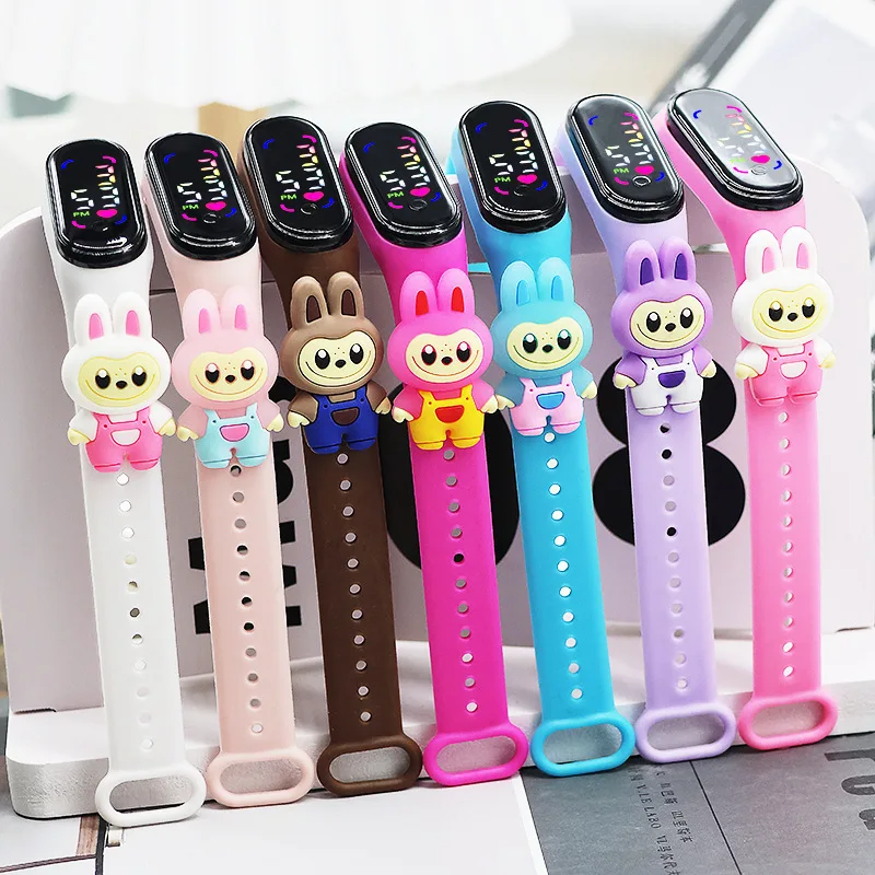 Cute Cartoon LaBuBu Children Watches for Girls Colour Electronic Digital LED Display Clock Gift Kids Watch Sports Bracelet