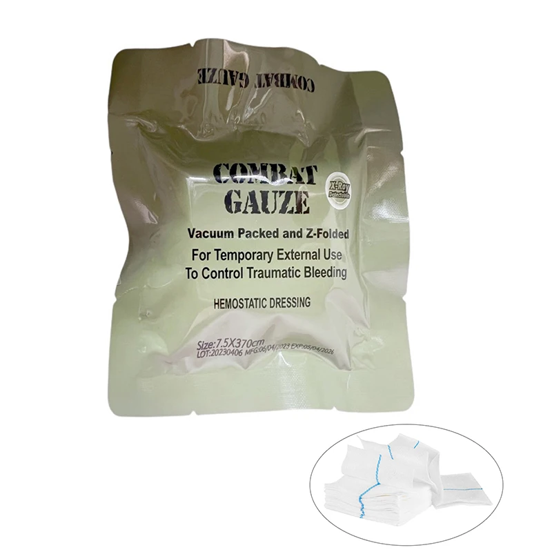 Kaolin Gauze Hemostatic  Emergency Trauma Soluble For Tactical Military First Aid Kit Medical Wound Dressing