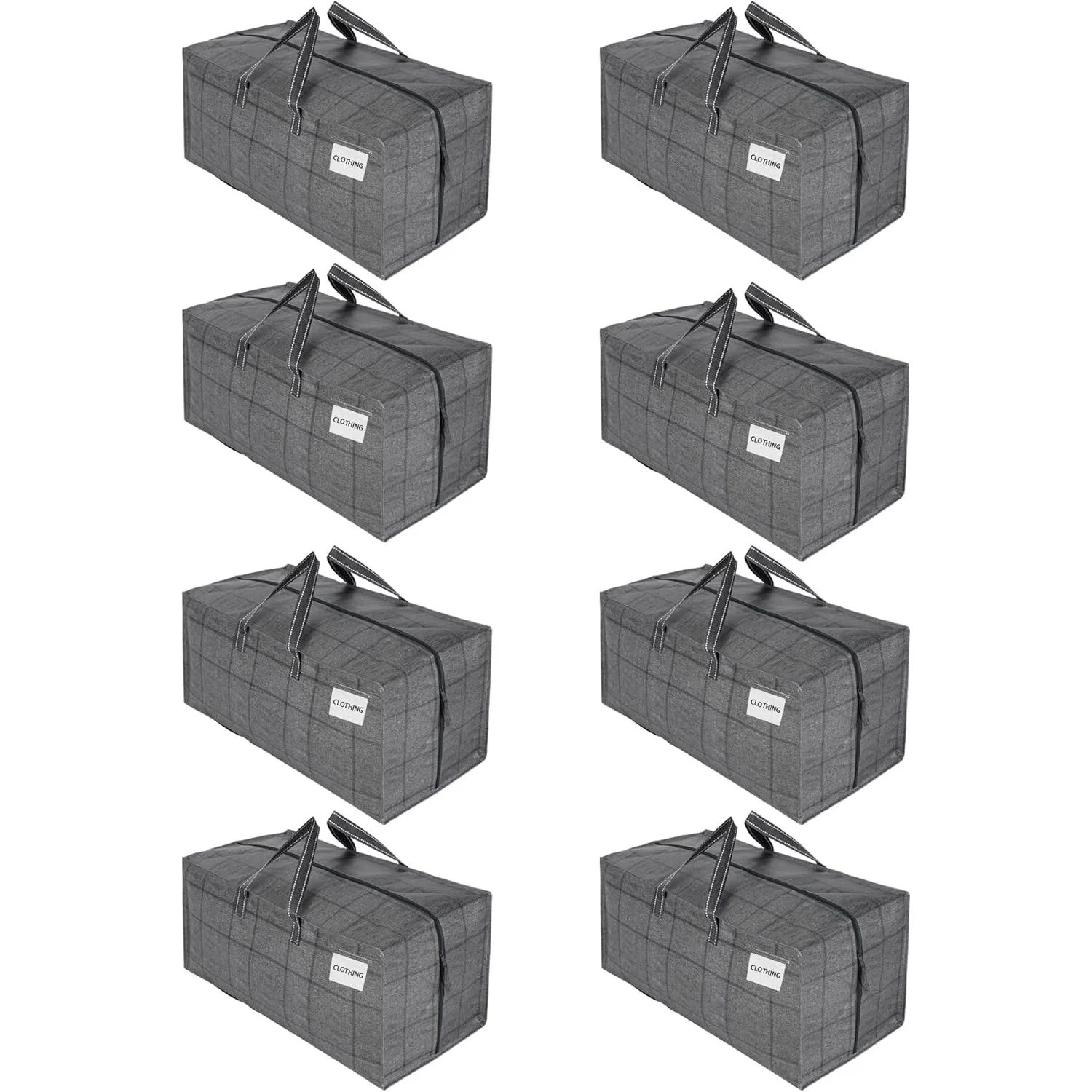 8 Pack Moving Bags w/Backpack Straps, Heavy Duty, Moving Boxes Alternative, Packing Supplies, Large Storage Totes