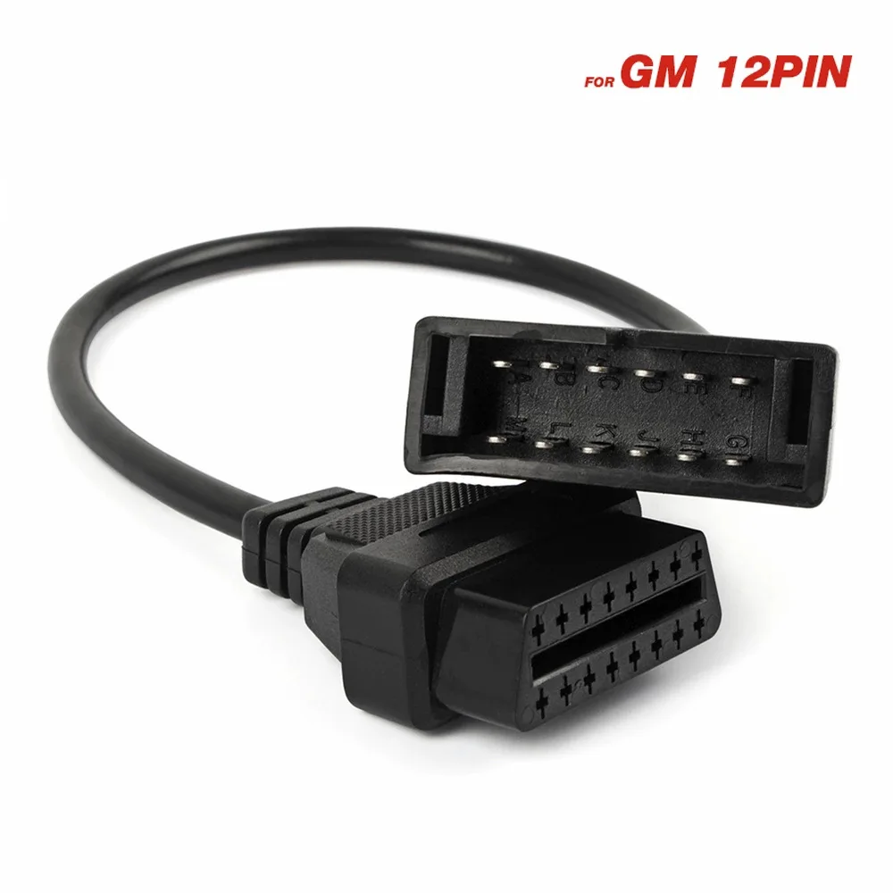 For GM 12 pin Male Connector to OBD2 16 Pin Female Connector OBD OBD2 Extension Diagnostic Cable OBD1 OBD 2 Cable OBD2 Adapter