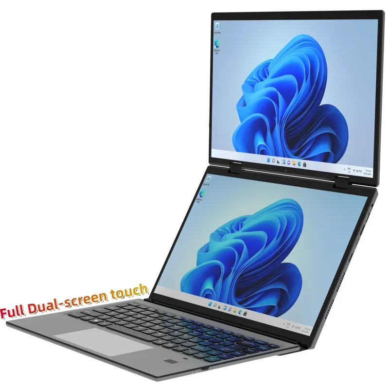 Custom Logo Dual 14 inch Touchscreen  N95 11th Gen DDR4 Double Touch Screen Business laptops 2 Display YOGA Computer PC