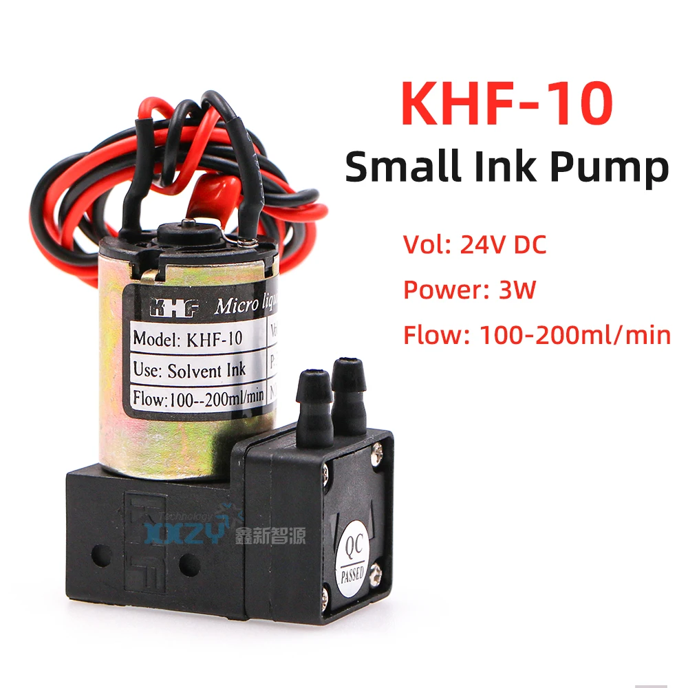 KHF-10 Small Ink Pump for Crystal Gongzheng Inkjet Printer Micro Diaphragm Pump DC 24V 3W 100-200ml/min Liquid Pump