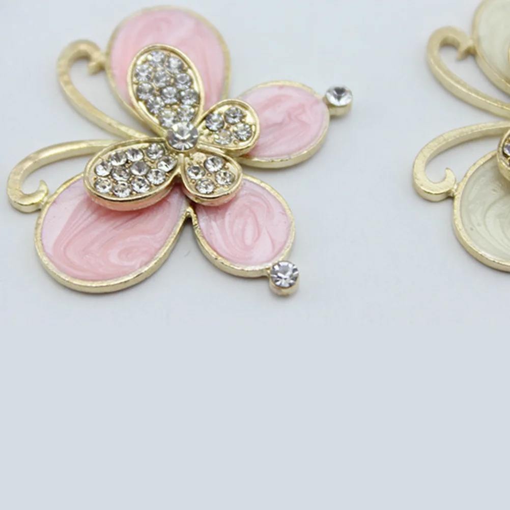 3Pcs Rhinestone Decor for Phone Case Sticker Creative Alloy Ornament Easy Attach DIY Mobile Accessories Lovely Gift Idea Pink