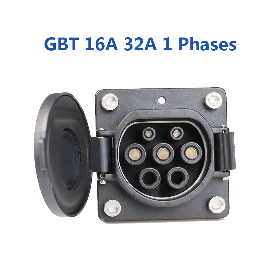 3.5KW 7KW GBT EV Connector 16A 32A 1P EV Charger Socket Inlet EV Charging Socket Without Cable For Chinese Standard Electric Car
