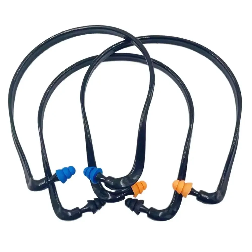 Soft Silicone Head-mounted Earplugs Protector Blue Black Orange Anti-Noise Earmuff Swimming Sleeping Noise Reduction Ear Plugs