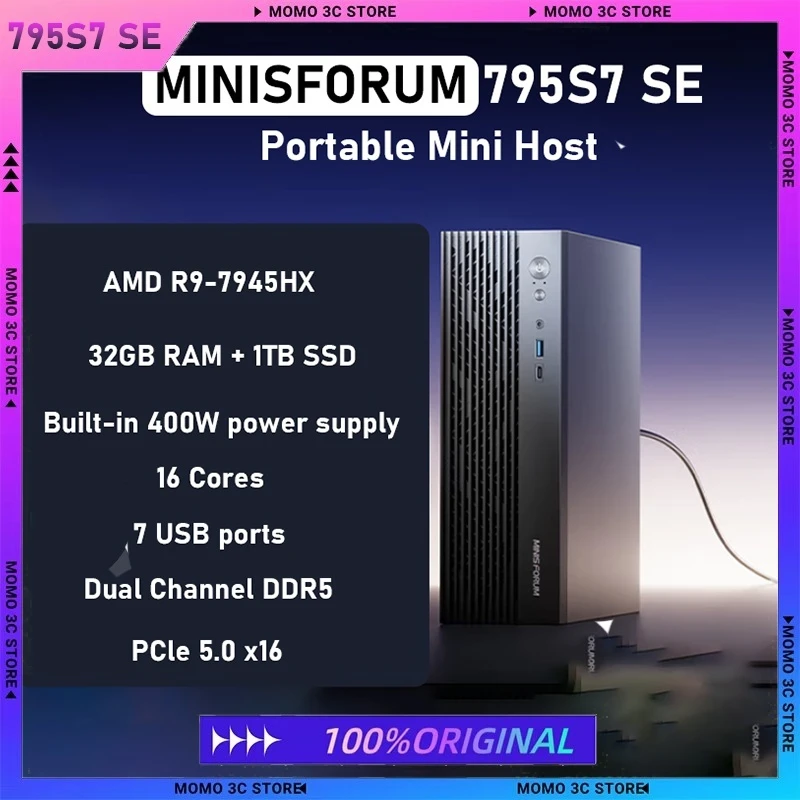 Minisforum New 795s7 Se Mini Host Ruilong R9-7945hx High Performance Mini Host Game Office Portable Computer Assembly Computer