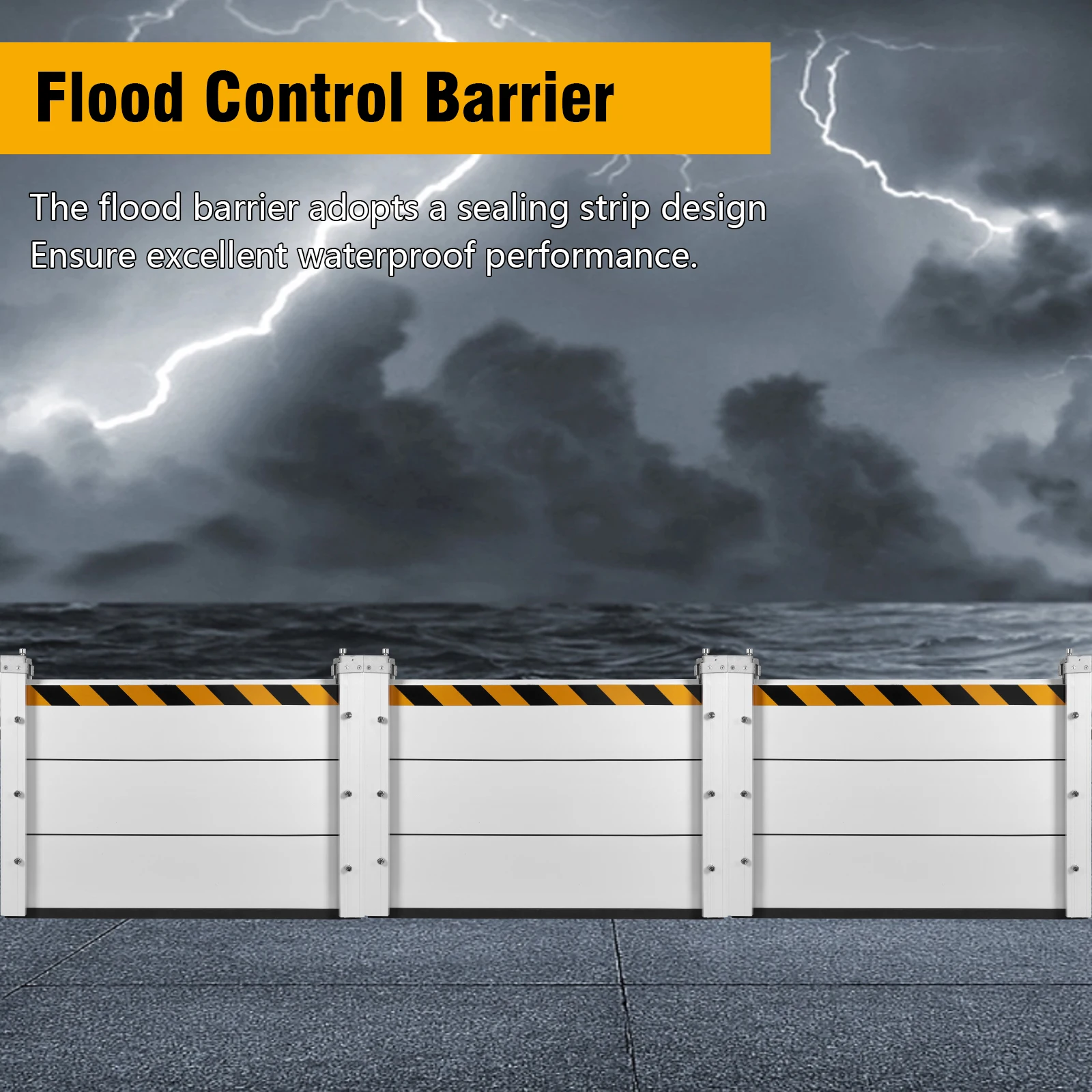 Aluminum Flooding Protection Barrier Reusable Temporary Flood Control System Stackable for Gates/Subways/Factories/Garages/Roads