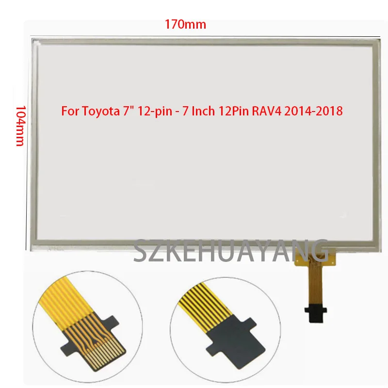New Touch Screen Digitizer Glass Touch Panel  for Toyota RAV4 Camry  7 Inch 12PIN C070VTN01 Touchpad