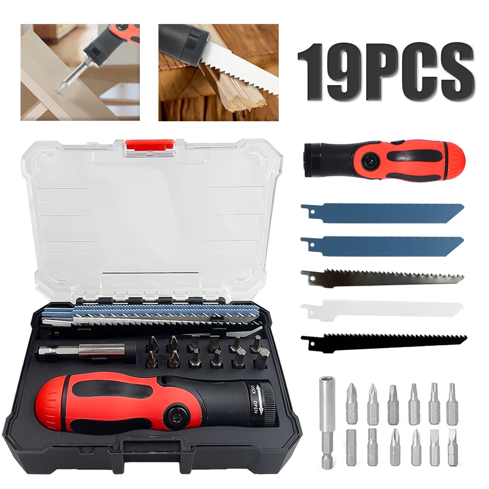 Multifunctional Hand Saw Manual Saw Set with Handle Reciprocating Saw for Metal Plastic Pipe Cutting Woodworking Craft Projects