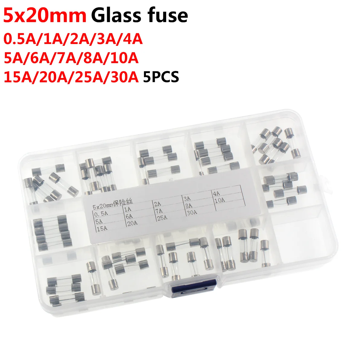 Glass Fuses 5x20mm 6x30mm Fuse vh3.96 xh2.54 capacitor dupont potentiometer Glass 3006P 3296W 3362P ceramic Tube  Glass