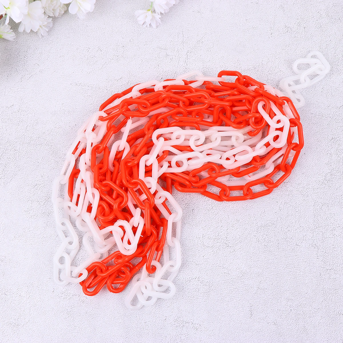 6M Plastic Safety Chain Uv Resistant Barrier Chain Bright Yellow Heavy Duty Site Barrier For Construction