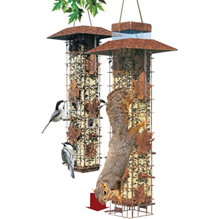 Perky-Pet Squirrel Be Gone Caged Bird Feeder [Set of 2]
