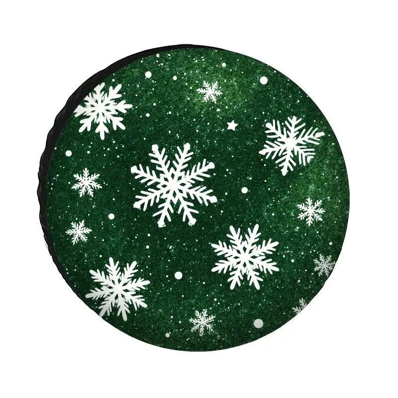 Snowflake Pattern Spare Tire Cover, Polyester Dustproof Tire Cover For All Seasons, Fits Various Vehicle Models, Christmas Car D